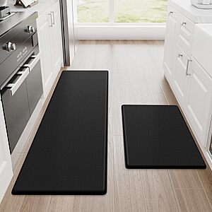 [Prime] 2-Pack StepRite Anti-Fatigue Kitchen Mats 17.3" x 30" & 17.3" x 47" (Black) $19.28 + Free Shipping