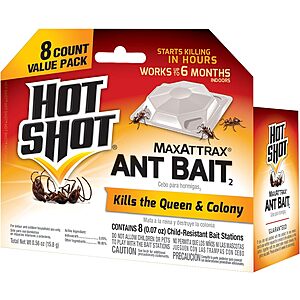 [Prime] 8-Count Hot Shot MaxAttrax Ant Bait Child-Resistant Stations $2.77 + Free Shipping