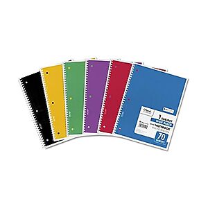 $1 | Mead Spiral Notebook, 1 Subject, Wide Ruled Paper, 7-1/2" x 10-1/2", 70 Sheets at Woot!