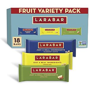 [SnS, AC] $33.17 | 3 × 18-Count 1.6-Oz Larabar Variety Pack (Blueberry Muffin, Lemon Bar, Apple Pie) ($11.06 each) at Amazon