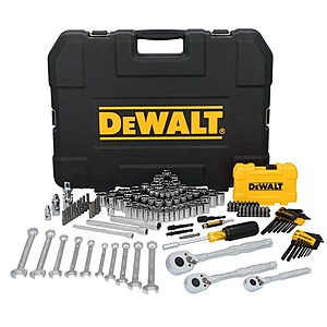 DEWALT 1/4 in. 3/8 in. and 1/2 in. Drive SAE/Metric Mechanics Tool Set (155-Piece) with Case $199