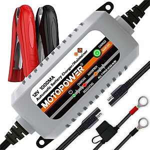 [Prime] MOTOPOWER MP00205B 12V 1000mA Automatic Battery Charger & Maintainer $13.45 + Free Shipping