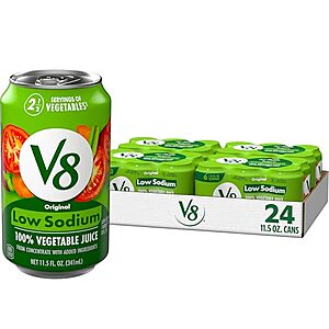 [SnS] $9.73 | 24-Pack 11.5oz. V8 Low Sodium Original 100% Vegetable Juice Blend at Amazon