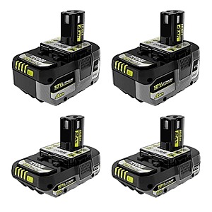 Ryobi ONE+ 18V HIGH PERFORMANCE Lithium-Ion 4Ah Battery (2-Pack) with ONE+ 18V HIGH PERFORMANCE 2Ah Compact Battery (2-Pack) $179