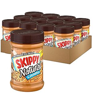 [SnS] $19.56* | 12-Pk 15-Oz Skippy Natural Creamy Peanut Butter Spread at Amazon