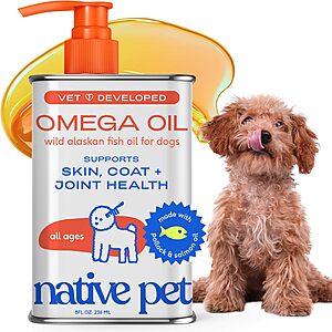 [Prime] 8-Ounce Native Pet Omega 3 Fish Oil for Dogs & Cats w/ Wild Alaskan Salmon & Pollock Oil $9.17 w/ S&S + Free Shipping