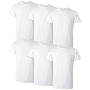 [Prime] $9.80* | 6-Pack Hanes Men's 100% Cotton Moisture-Wicking Crew Tee Undershirts (White) at Amazon