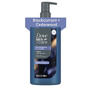 [S&S]26oz DOVE MEN Blackcurrant + Cedarwood Moisturizing Body Wash $6.47 + Free S&H w/ Prime or $35+