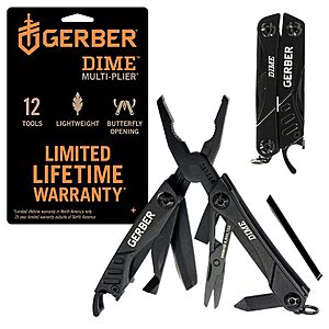 Prime, Gerber Gear Dime 12-in-1 Mini EDC Multitool - Needle Nose Pliers, Pocket Knife, Keychain, Bottle Opener, $22.78