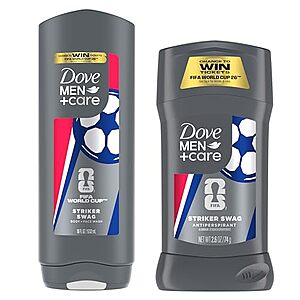 [SnS, AC] $9.28 | DOVE MEN + CARE - Limited Edition FIFA World Cup Regimen Body Wash & Deodorant Pack at Amazon
