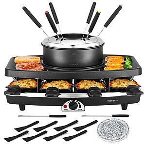 [Prime] Befano Portable Electric Raclette BBQ Grill w/ Fondue Pot Set   $41.39 + Free Shipping
