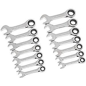 [Prime] $53.12* | 14-Piece Gearwrench 12 Point Stubby Ratcheting SAE/Metric Combination Wrench Set at Amazon