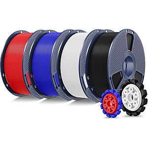 SUNLU PLA+2.0 3D Printer Filament Bundle, 4KG Upgrade PLA+ Filament 1.75mm, Tougher and Stronger, Dimensional Accuracy +/-0.02mm, 1KG per Spool, 4 Packs, $43.34 F/S