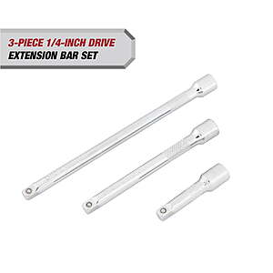 Hyper Tough 1/4-inch Drive Extension Bar Set, 2, 4, & 6-inch $4.97 + Free S&H w/ Walmart+ or $35+