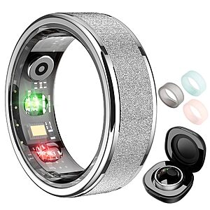 COLMI R10 Smart Ring, Smart Health Ring for Women, Features Heart Rate, Blood Oxygen, Sleep Monitoring, Pedometer, and Fitness Tracker, No Subscription Fee. (Silver, 9#) $37.66
