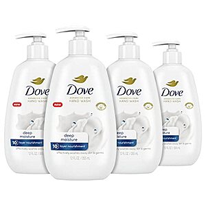 [Prime, SnS] $8.58 | 4-Pack 12-Oz Dove Advanced Care Hand Wash Deep Moisture at Amazon