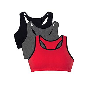 3-Pack Fruit of the Loom Women's Cotton Tank Bra with Racerback $9.79 to $11.19