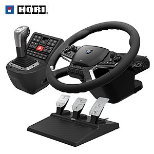 HORI Truck Control System for Windows 11/10 with Force Feedback Steering Wheel, Shifter Control Panel, & Pedals $361.27