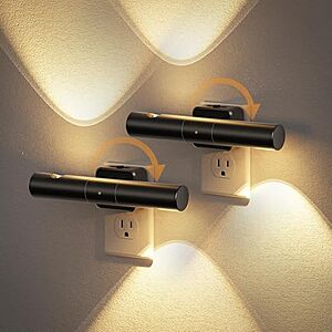 [Prime] $6.99* | 2-Pack JandCase Dimmable LED Rotating Plug-In Lights: 3-in-1 Color Adjustable at Amazon