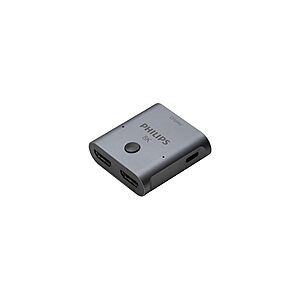 Woot - Philips 2 Device HDMI 2.1 Switch Splitter [8K@60Hz 4K@120Hz] Dolby Atmos, HD Dolby 7.1 Surround Sound, 48 Gbps Data Transfer - $12
