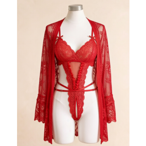 Avidlove Womens Lace Teddy Lingerie w/ Robe Set $7.49 + FS w/ Prime or orders $35+