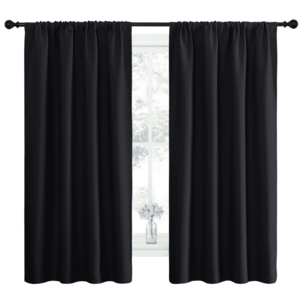 2-Panel 42" x 63" NICETOWN Blackout Curtains, Thermal Insulated Grommet Drapes (Black) $9.99 + Free S&H w/ Walmart+ or $35+