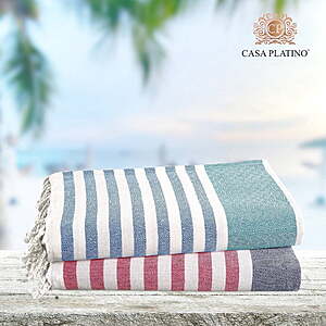 2-Pack Casa Platino Hammam Quick Dry Cotton Beach Towels (Old Glory Teal, 39" x 71") $11.99 + Free Shipping w/ Walmart+ or on $35+