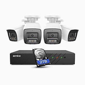 ANNKE H800 4K 8MP Security Camera System: 4x 4K PoE IP Cameras + 8CH NVR w/ 2TB HDD (Bullet or Turret) $290 + Free Shipping