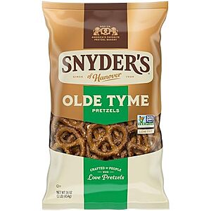 Snyder's of Hanover Old Tyme Pretzels, 16 Oz Bag~$2.61 After Coupon & S&S @ Amazon