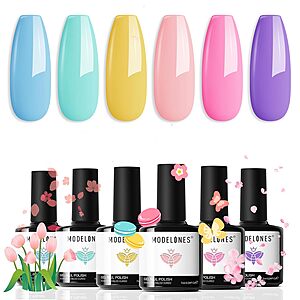 Prime Members: 6-Color modelones Pastel Gel Nail Polish Set (Macaron Shades or Jelly+Silver Cat-Eye w/ Magnet) from $5.03 + Free Shipping