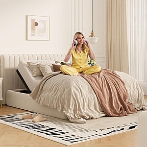 FLEXISPOT Queen Zero Gravity Massage Adjustable Bed Frame Base, Under Bed Light, Memory Positions $280 + FS