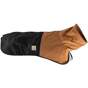 $29.48* | Carhartt Durable Dog Rain Waterproof Jacket w/ Straps (Brown/Black, Small) at Amazon