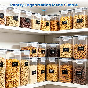 $12-$20 FS WALMART+ by SINDROM  Airtight Food Storage Containers Set,  7 or 14pcs Plastic Kitchen and Pantry Organization Canisters, Black