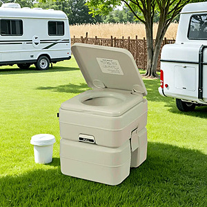 Naipo Portable Toilet for RV Camping 5.3 Gallon Outdoor Portable Potty for RV Travel Boating Hospital Truck, Gray $71.99