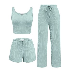 Ekouaer Women’s 3-Piece Ribbed Lounge Set (Tank Top, Shorts & Pants) | $18.98 (Prime)