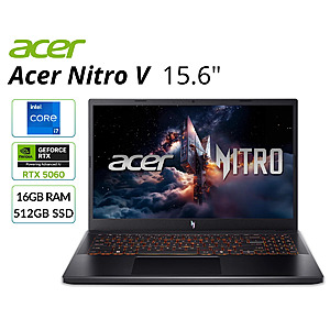 Acer Nitro V: 15.6" FHD IPS 165Hz, RTX 5060, i7-13620H, 16GB DDR4, 512GB SSD $899.99
