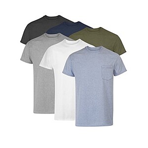 PRICE DROP - Now $13.74 - 6 Pack Hanes Men's Value Pack Assorted Pocket T-Shirt Undershirts