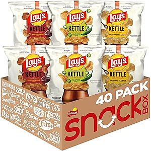 [Prime, SnS] $16.09* | 40-Pk 0.85-oz Lay's Kettle Cooked Variety Pack Potato Chips at Amazon