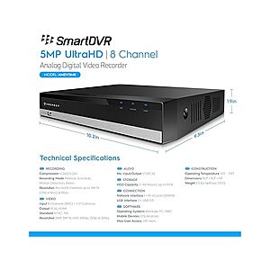 Woot - Amcrest 5MP UltraHD 8 Channel DVR Security Camera System Recorder - $34.29