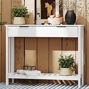 [Prime] 39.4" TaoHFE Narrow Console Table w/ Drawer Storage Shelf $33.99 + Free Shipping