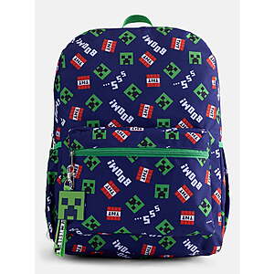 Minecraft Kids' 17"  Print Laptop Backpack, Navy - Shipping is Free On Orders Over $35 or Free Pickup -  - $5