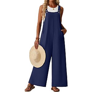 Lepunuo Women's Boho Floral Sleeveless Wide Leg Jumpsuit w/ Pockets (Various) $12.64 + Free Shipping w/ Prime or on $35+