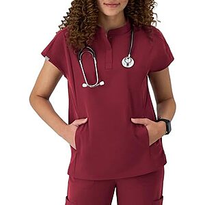 [Prime] $9.87 | Hanes Women's Scrubs Healthcare Top with Mandarin Collar at Amazon