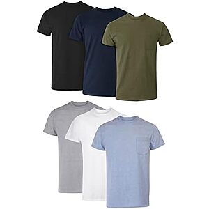 [Prime] $13.74 | 6-Pack Hanes Men's Pocket Undershirt Pack (Assorted Colors) at Amazon