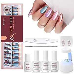 [Prime] 224-Piece Beetles X Press Gel Bubble Aurora Cat Eye Press On Nails Kit w/ Glue, Remover, Builder Top Coat & Curing Lamp $15.99 + Free Shipping