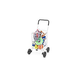 19.5" X 18.5" X 34.5" Whitmor Folding Utility Shopping Cart with Wheels (White) $15 + Free Shipping w/ Prime