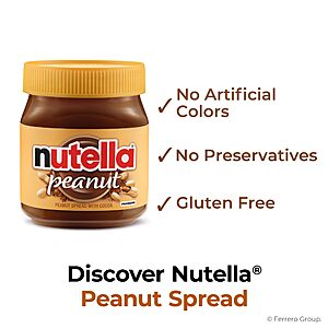 Nutella Peanut Spread With Cocoa, 13 oz, $3.97 Lightning Deal FS w/Prime or on $35+