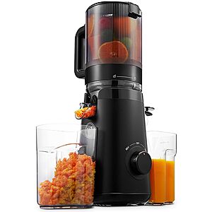 TUUMIIST Cold Press Masticating Juicer w/ 5.3" Extra Large Feed Chute (Black) $41.99 + Free Shipping