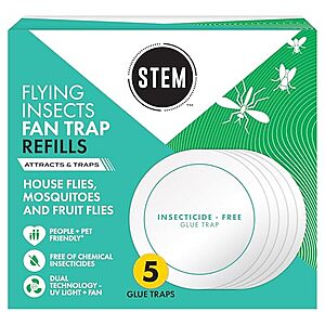 Prime: 5-Count STEM Flying Insect Fan Trap Glue Refill Pads $3.39 w/ S&S + Free Shipping