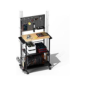 3-Tier Fishing Rod Storage Rack on Wheels - Free Shipping w/Amazon Prime or Orders Over $35 -